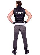 SWAT officer, costume vest, pockets, front zipper
